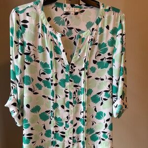 Chaus New York - Sheer Floral Blouse - Tunic Top - Size Small